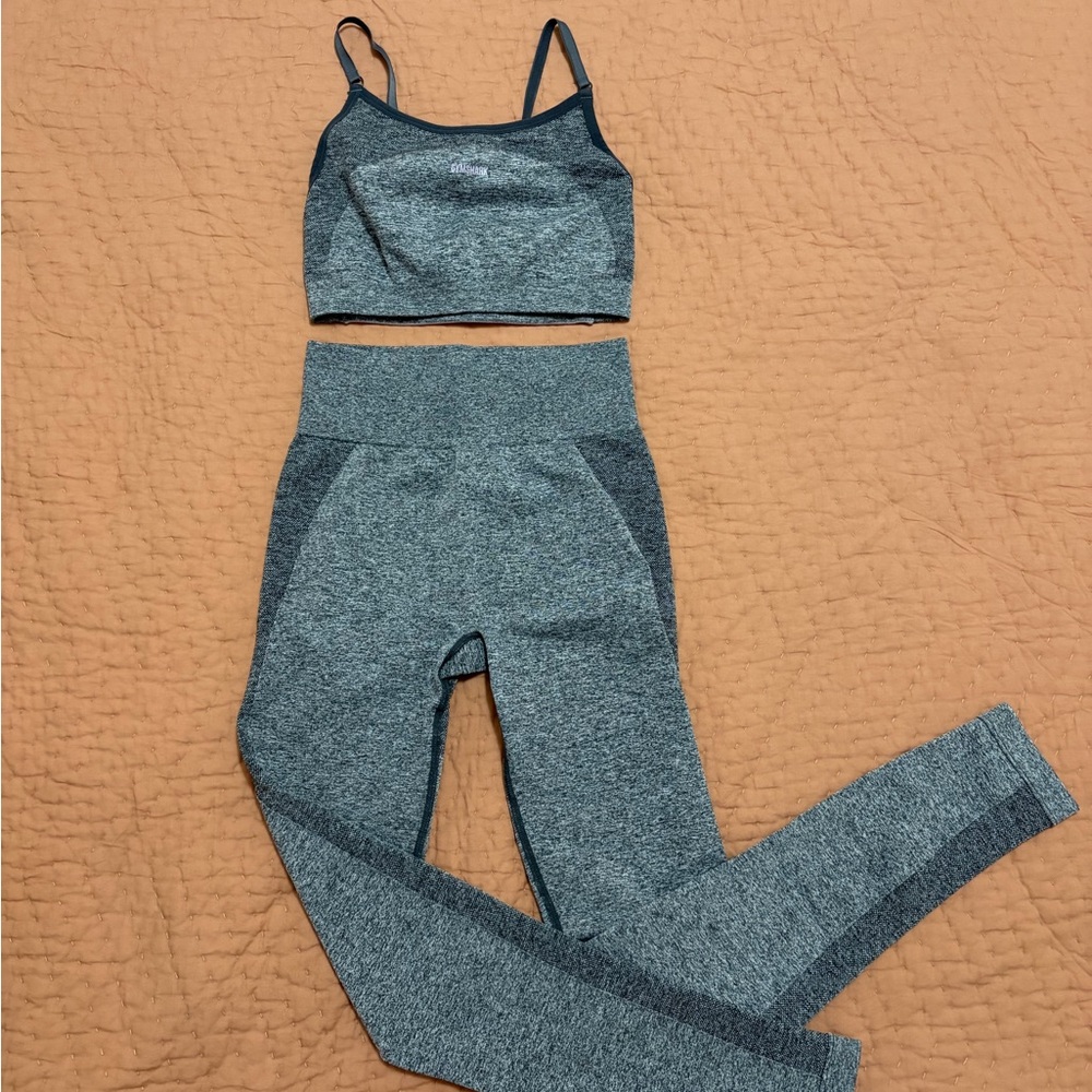 Gymshark Gray Sports Bra and Leggings Set